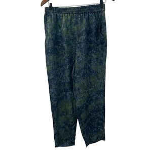 Raquel Allegra Tea Stain Style Blue and Green Silk pants